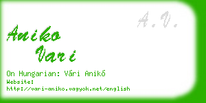 aniko vari business card